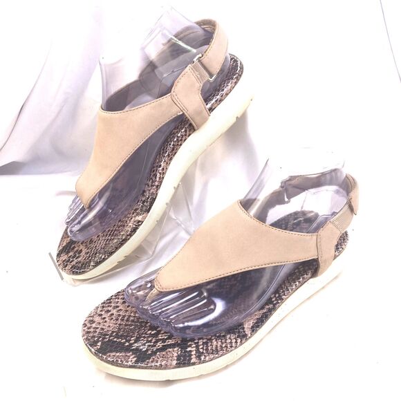 Naturalizer Meghan Sandal Women's Size 8M Pink Snakeskin Thong Hook Loop Flaw! - Picture 1 of 14